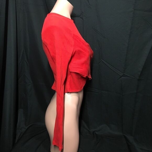 Topshop Wrap Ribbed Cropped Top C5 - Picture 5 of 8